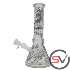 MONSTER PARTY GLASS MINI BEAKER 8inch (GLOW IN DARK)